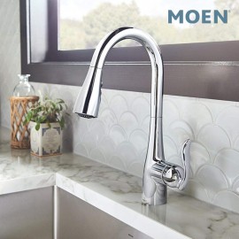 Moen 7594C Arbor chrome one-handle high arc pulldown kitchen faucet Moen 7594C Arbor chrome one-handle high arc pulldown kitchen faucet
