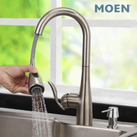 Moen 7594SRS Arbor spot resist stainless one-handle high arc pulldown kitchen faucet Moen 7594SRS Arbor spot resist stainless one-handle high arc pulldown kitchen faucet